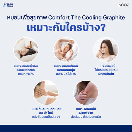 หมอนเมมโมรี่โฟม หมอนคูลเจล NOOZ COMFORT THE COOLING GRAPHITE_5